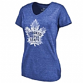 Women's Toronto Maple Leafs Distressed Team Primary Logo Tri Blend T-Shirt Blue FengYun,baseball caps,new era cap wholesale,wholesale hats